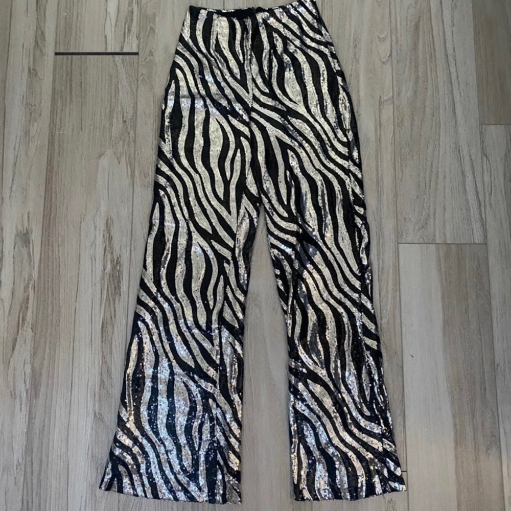 Sequin wide leg pants